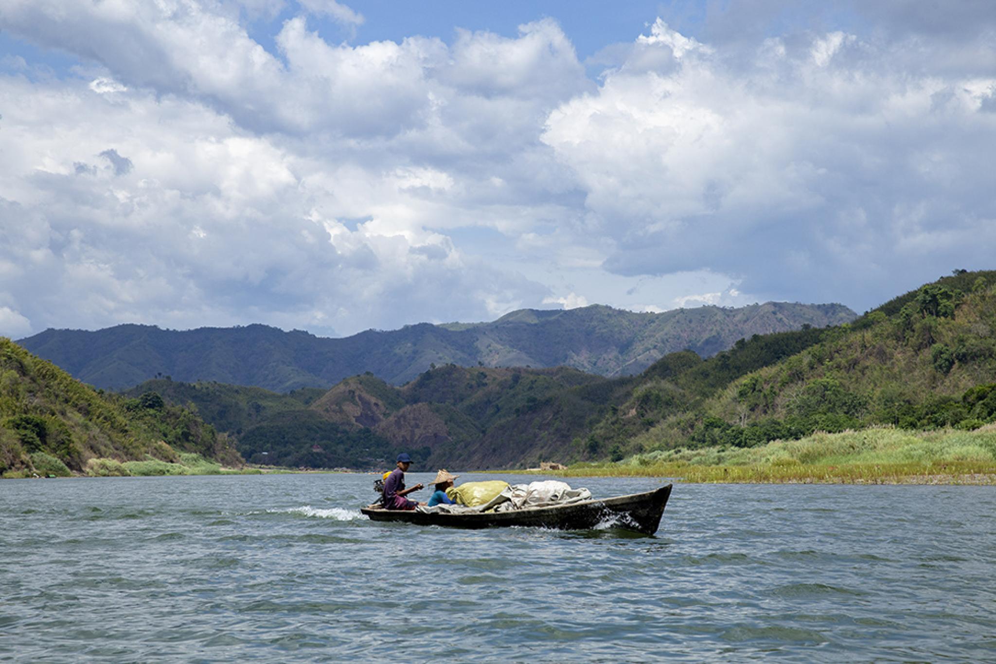 Rural river scene in Myanmar