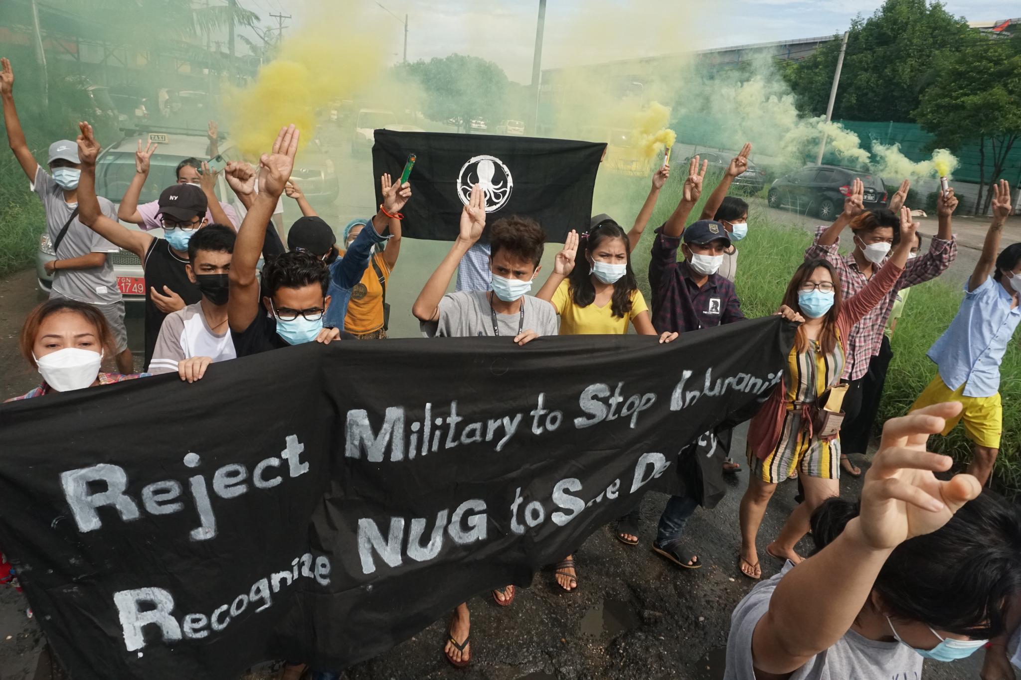 Street protest in Myanmar. Image by Phoe Thar.